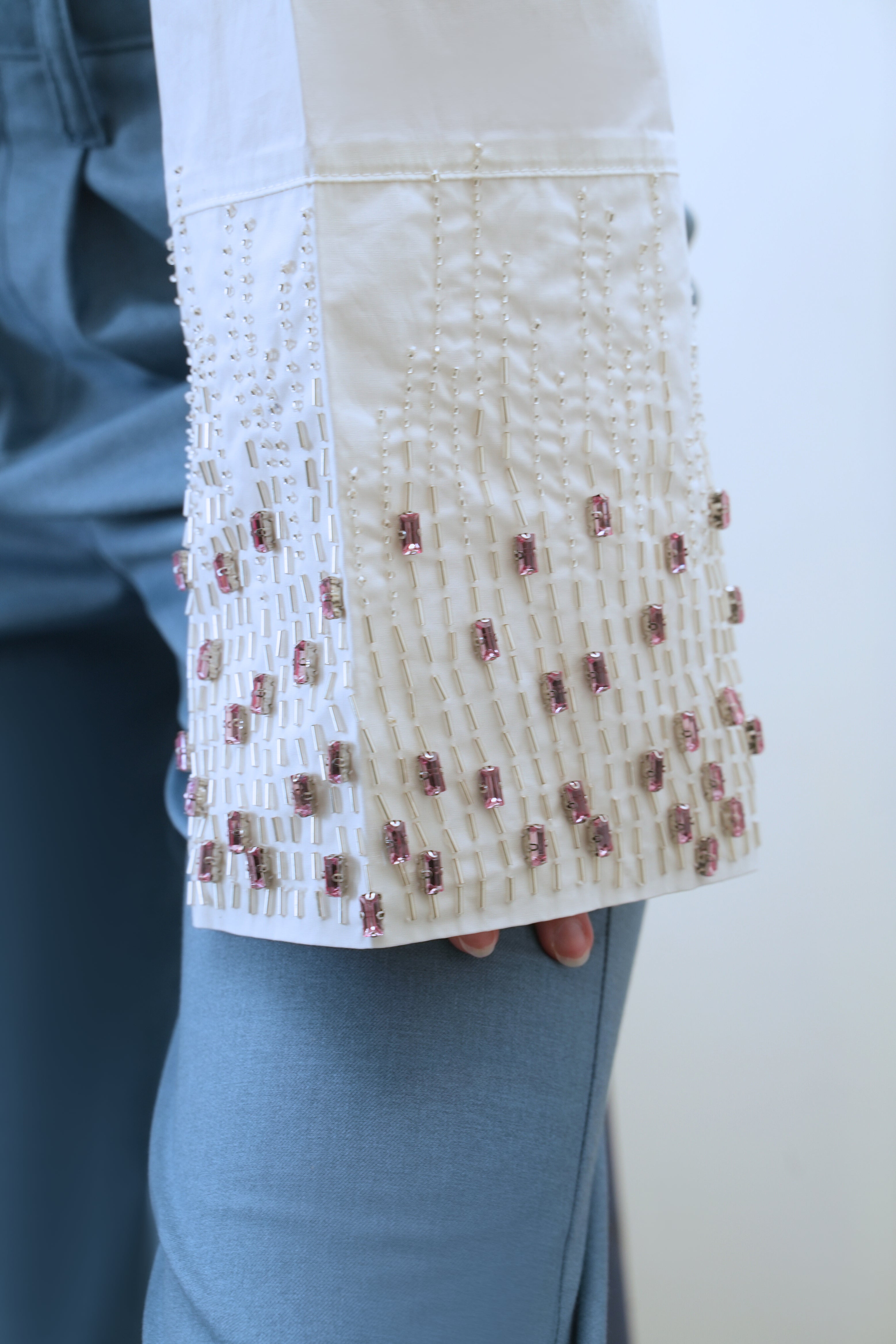 Off Shoulder Top With Rhinestones