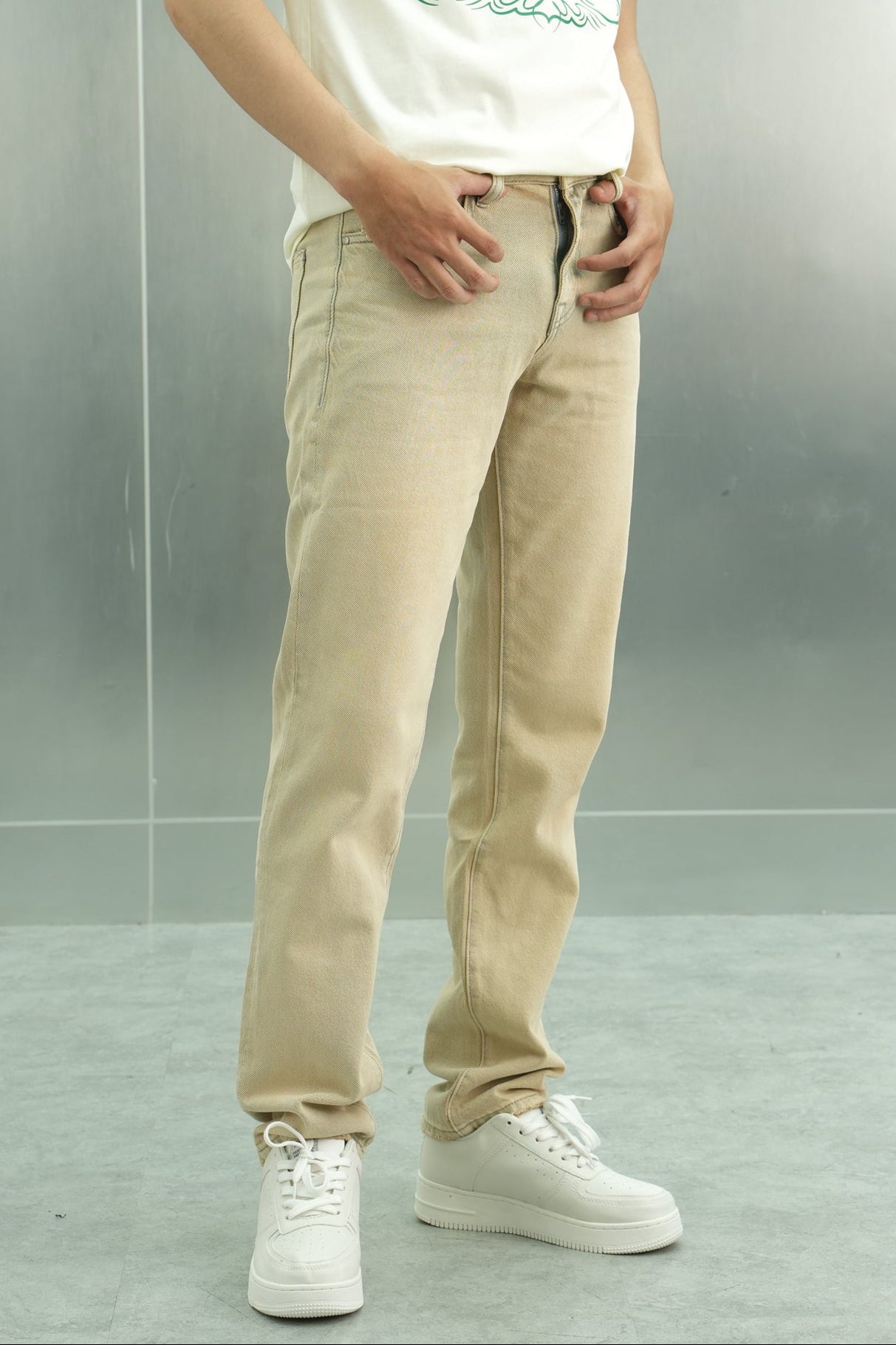 Desert Beige Classic Fit Jeans