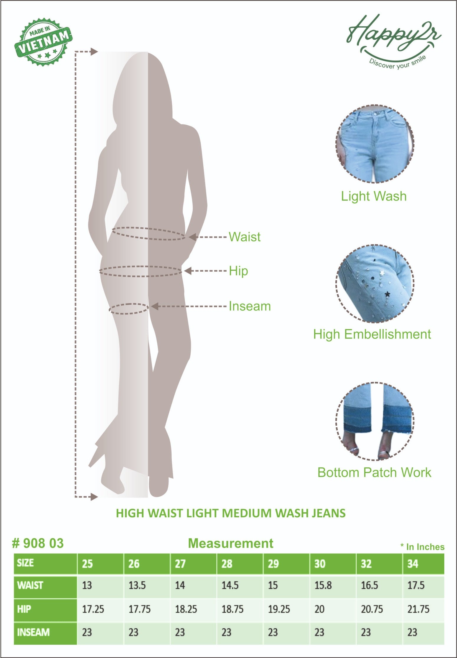 High Waist Medium Wash Jeans