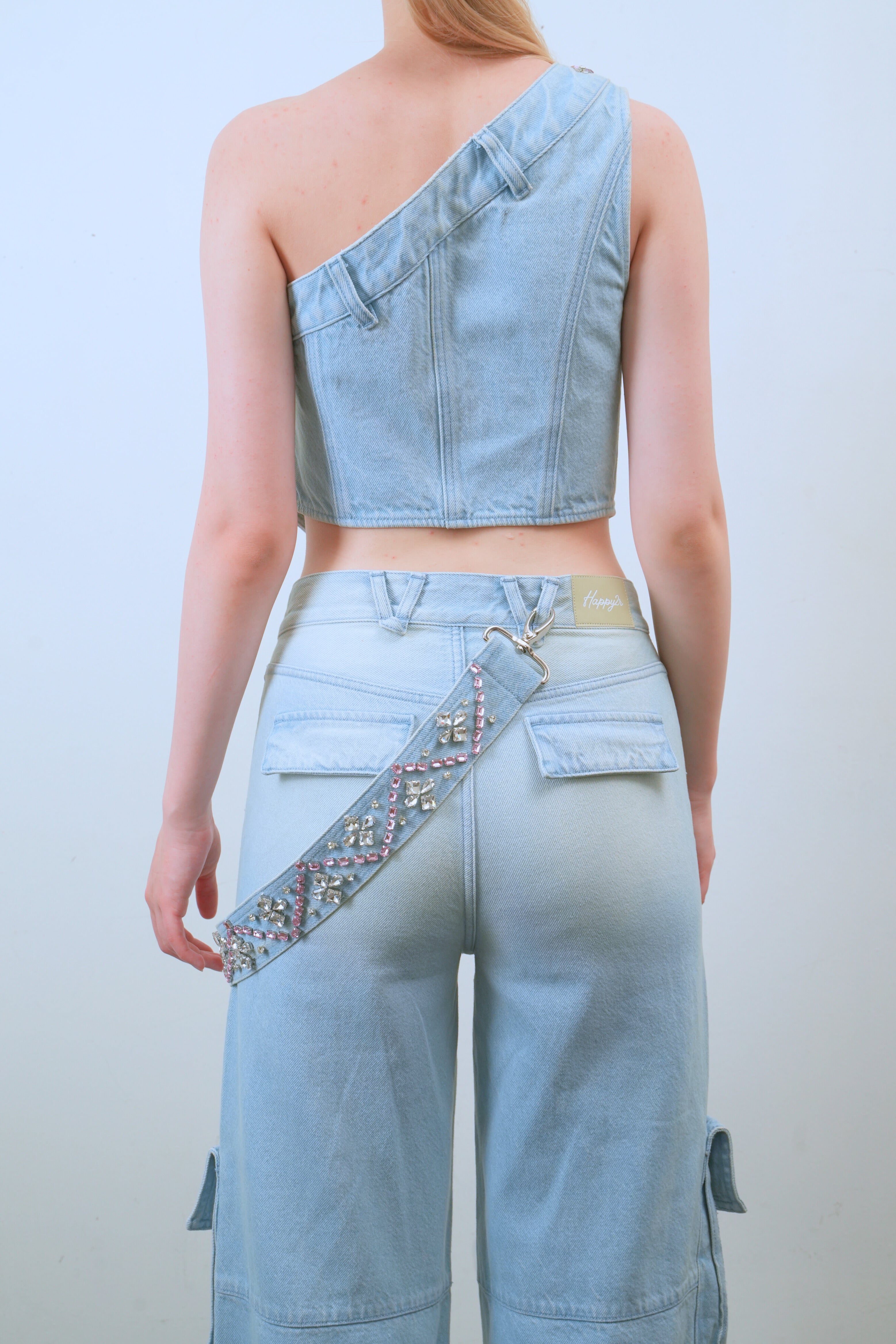 Embellished One Shoulder Top