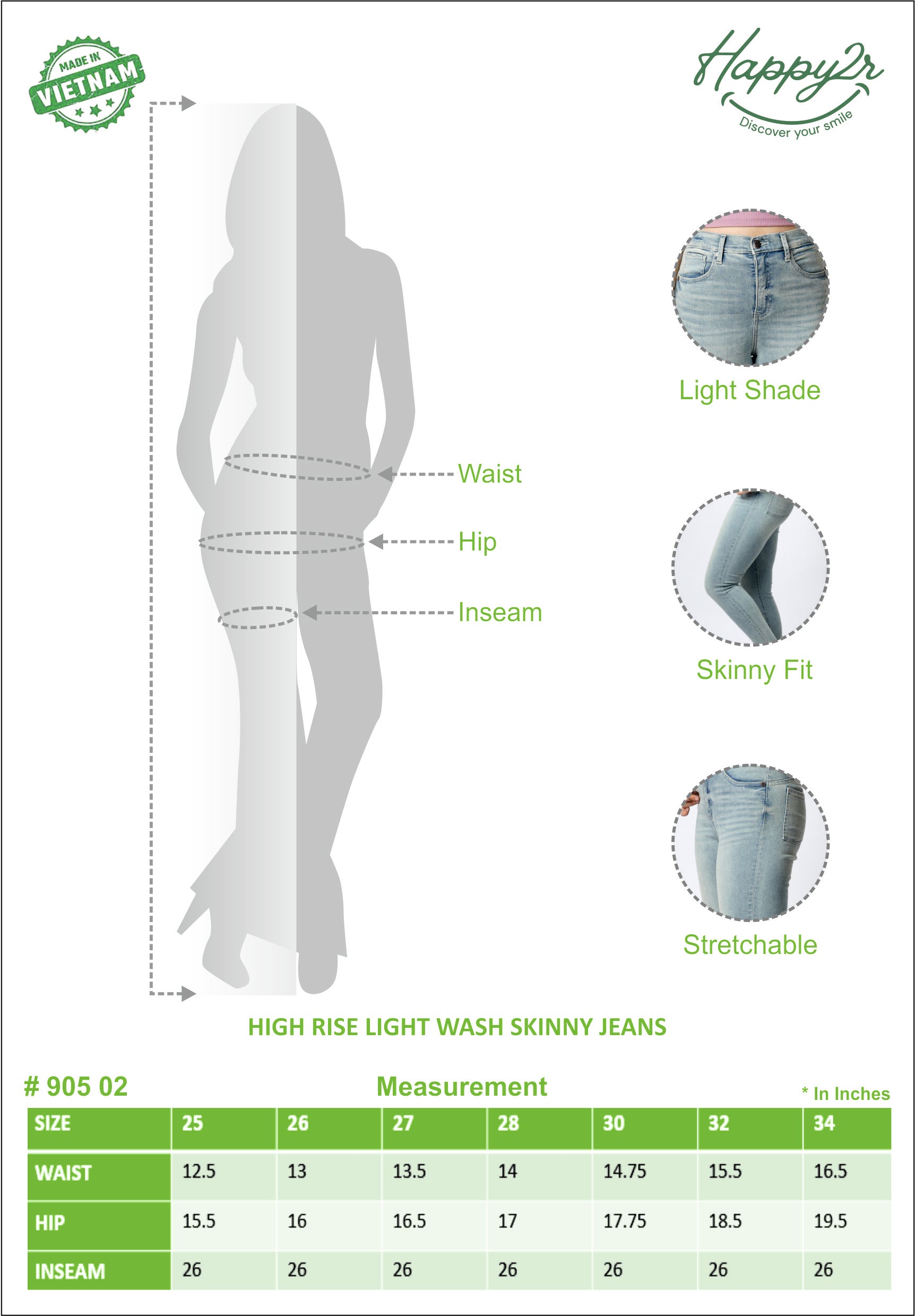 Mid-Rise Light Wash Skinny Jeans