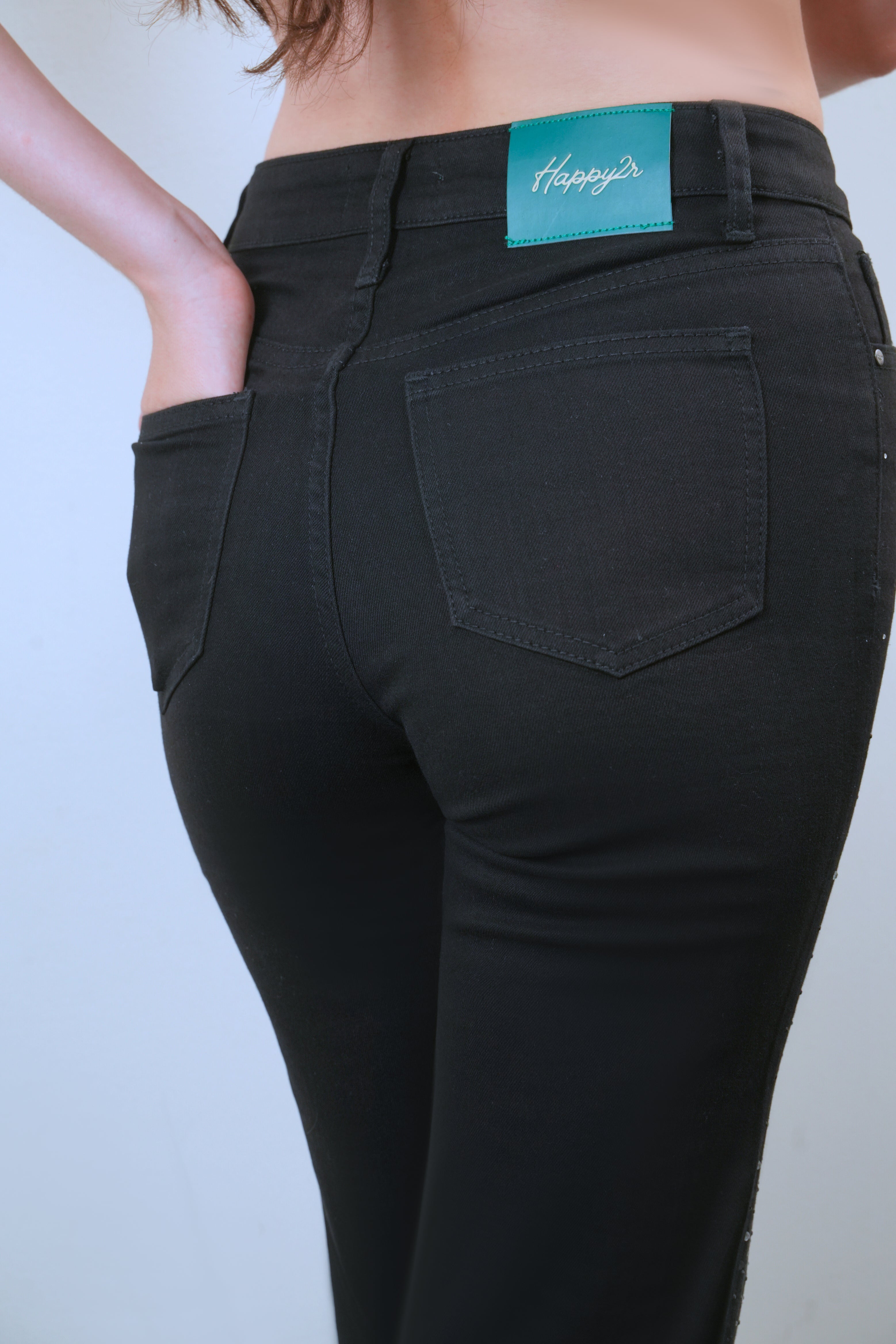 High Rise Ankle Flared with Raw Hem Jeans