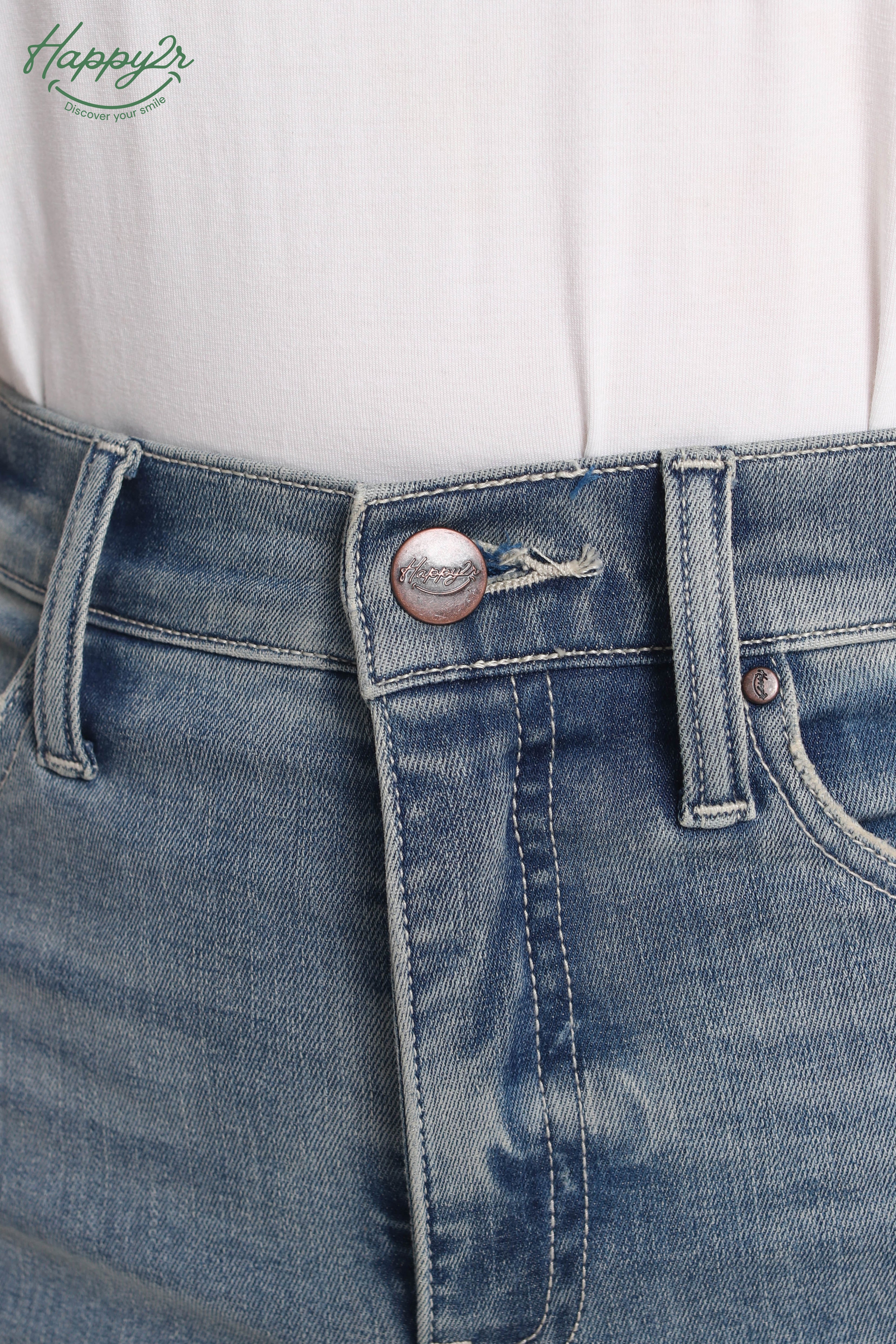 Mid-Rise Light Wash Skinny Jeans