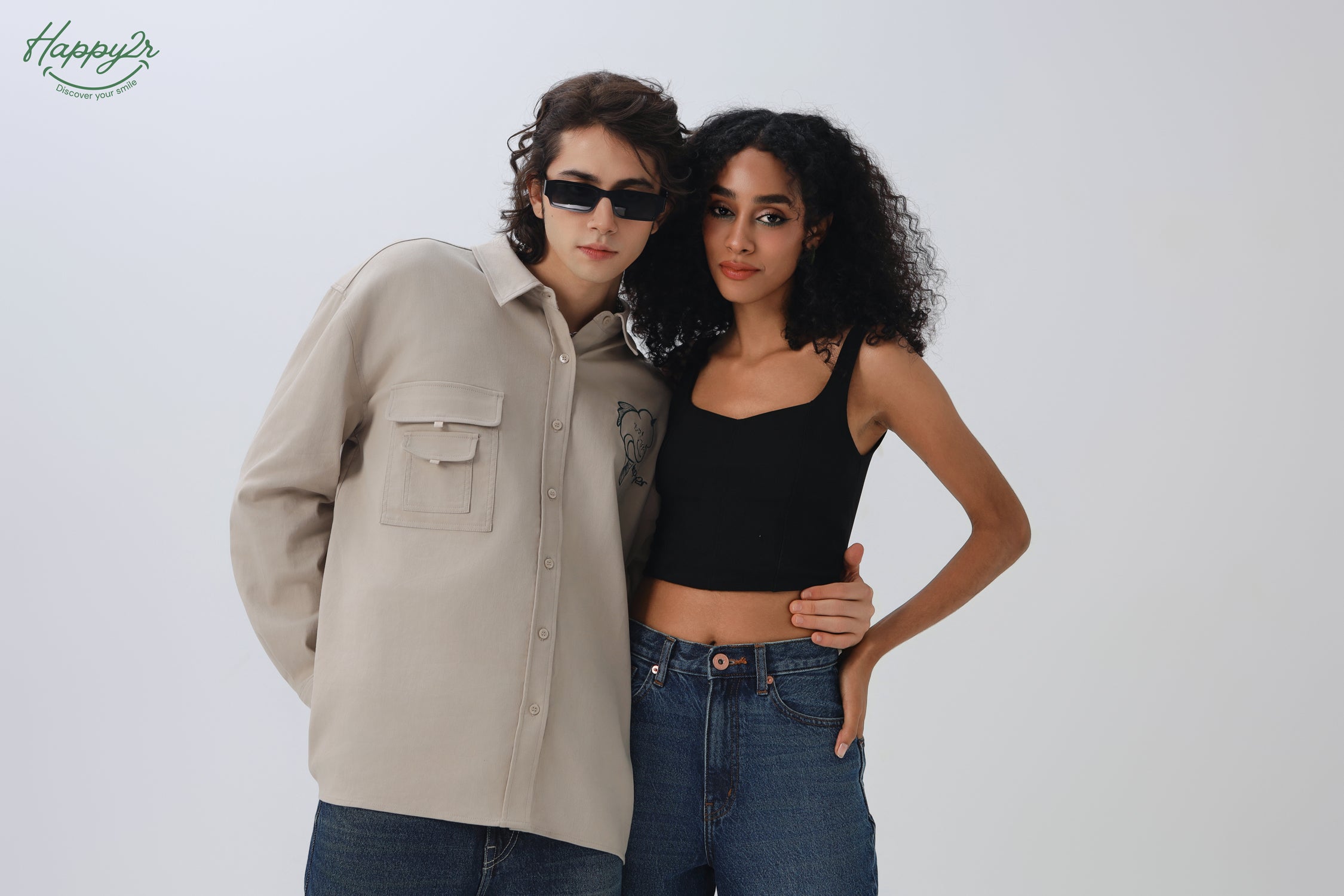 High-Waist Medium Wash Straight Leg Jeans