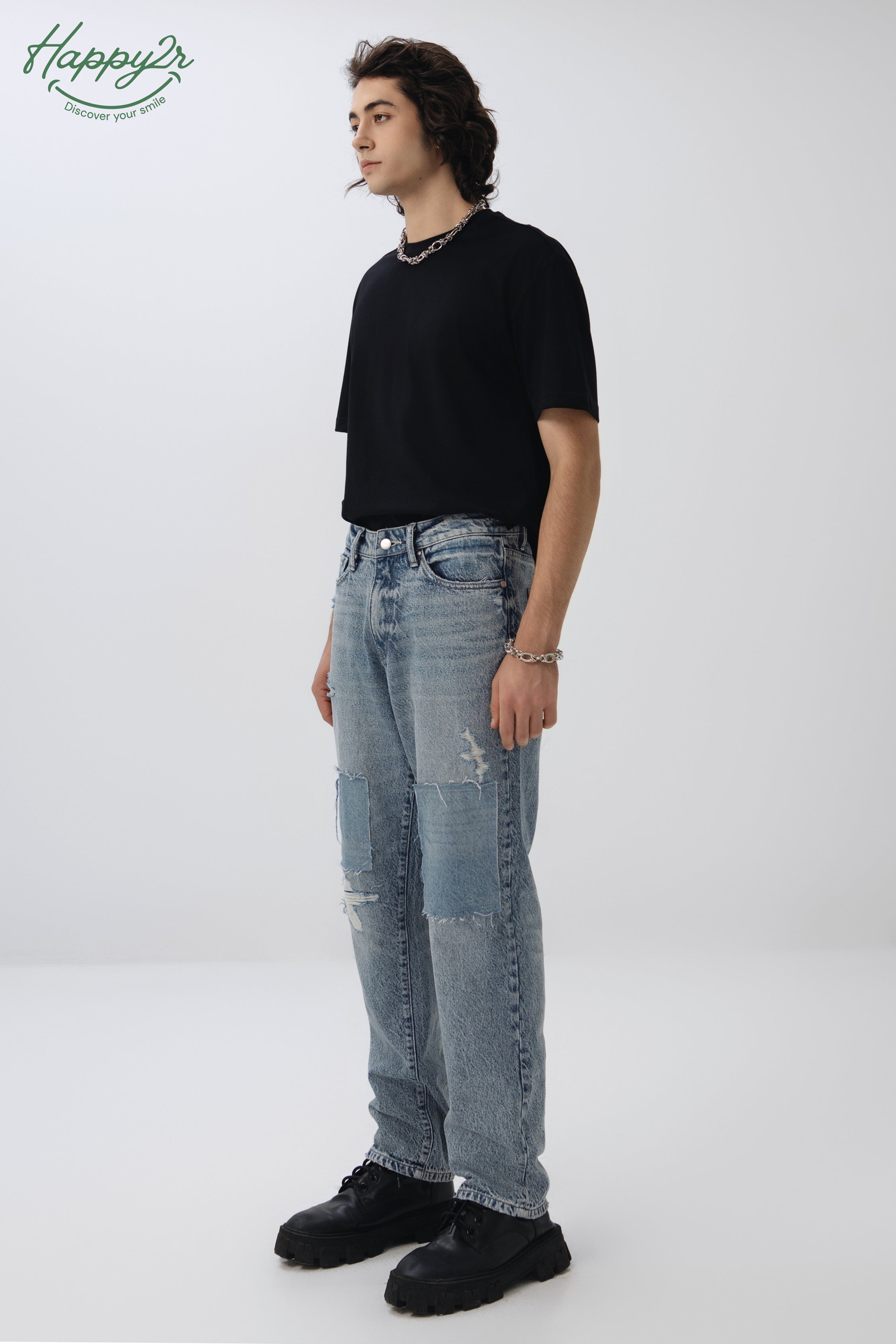 Straight Heavy Wash Non Stretch Jeans