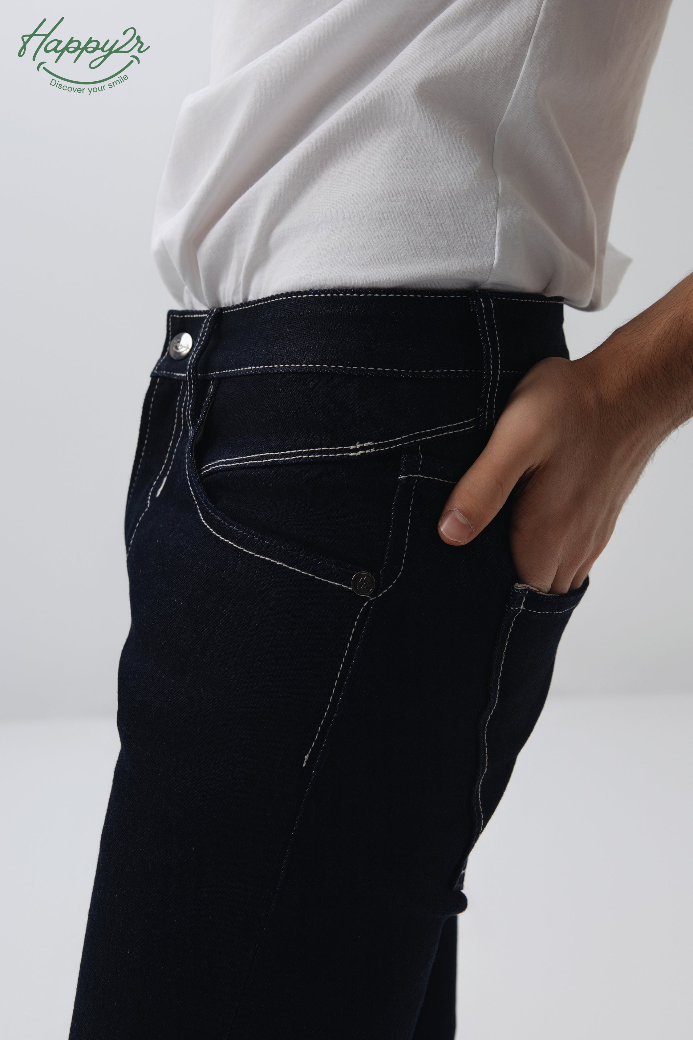Slim-Straight Basic Wash Selvedge Stretch Jeans