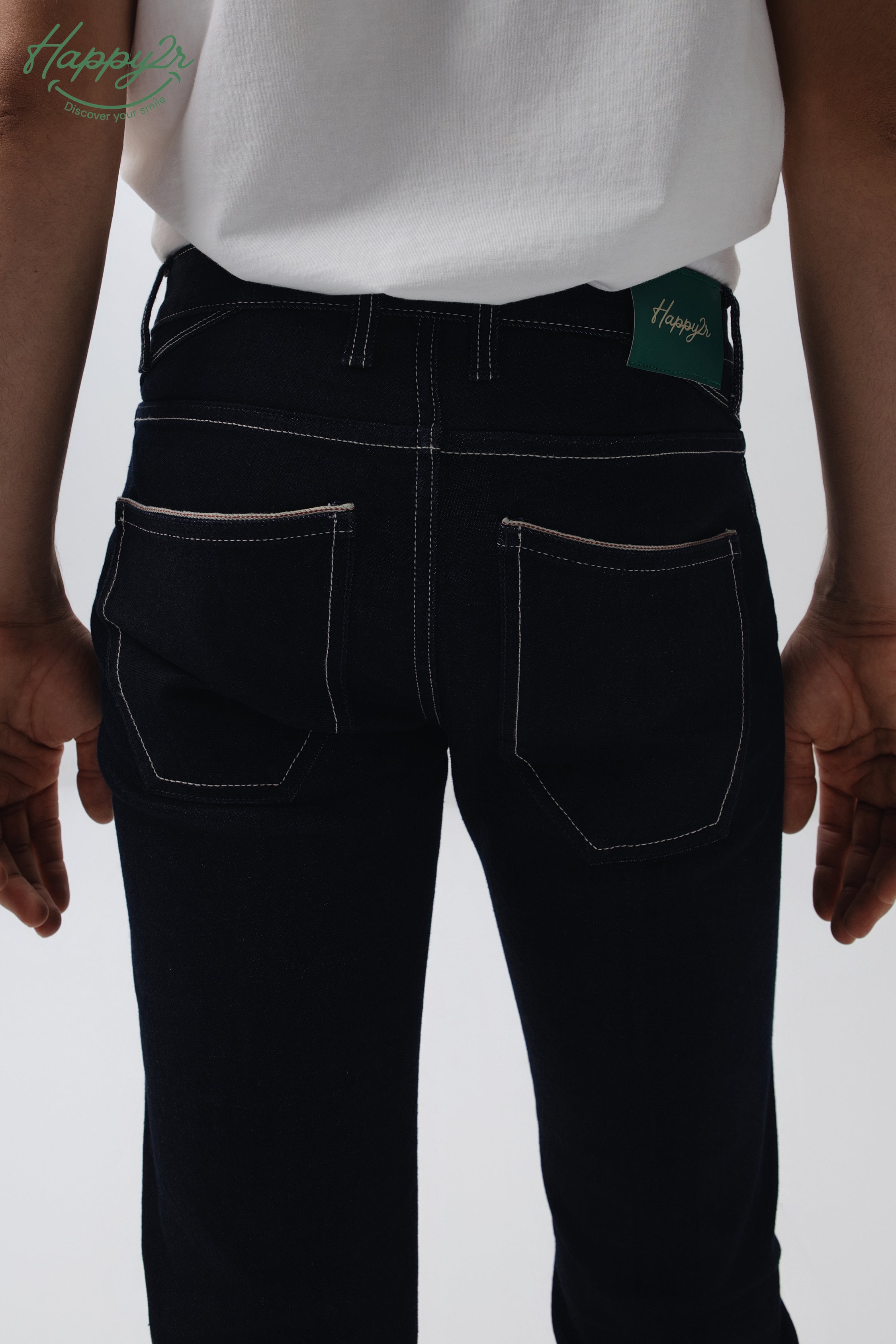 Slim-Straight Basic Wash Selvedge Stretch Jeans