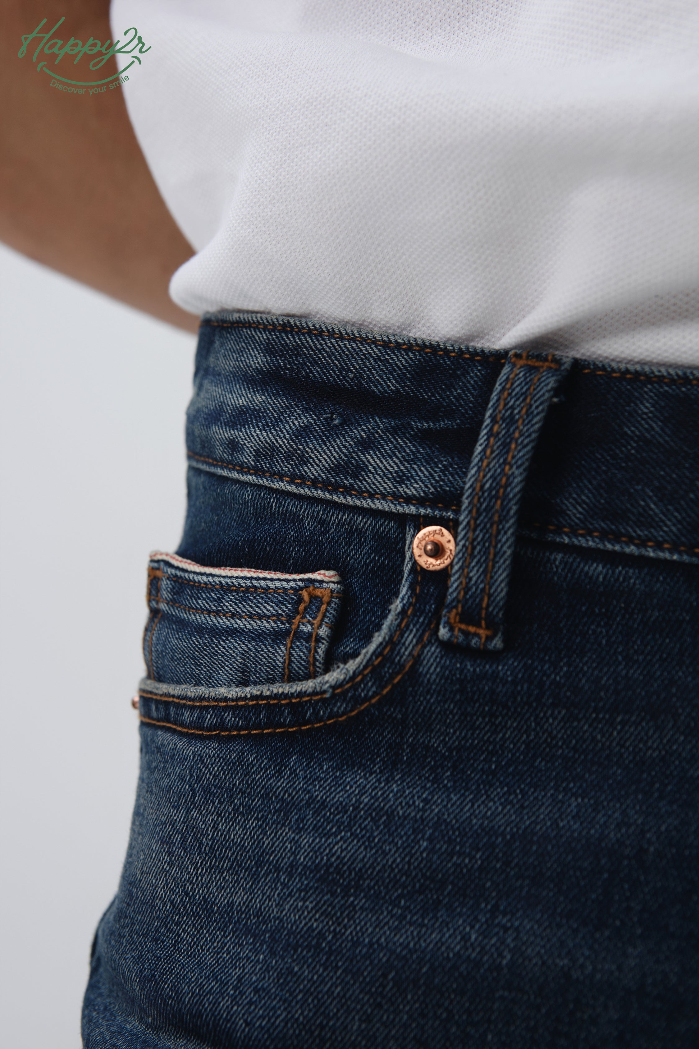 Slim-Straight Basic Wash Selvedge Stretch Jeans