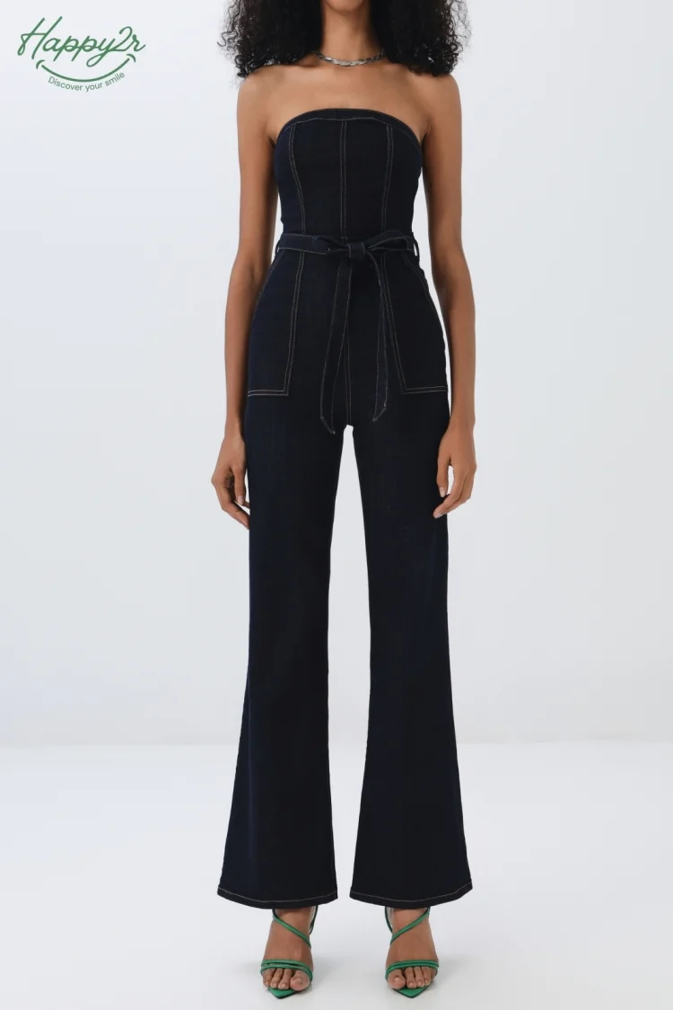 STRAPLESS WIDE LEG JUMPSUIT