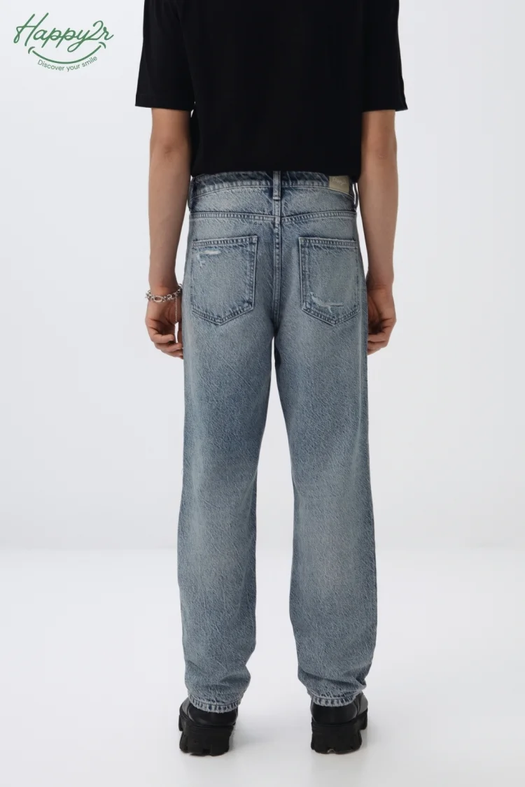 STRAIGHT HEAVY WASH NON STRETCH JEANS