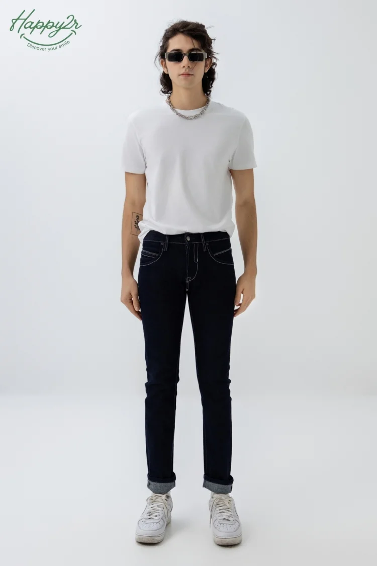 SO SLIM DARK WASH SELVEDGE STRETCH JEANS