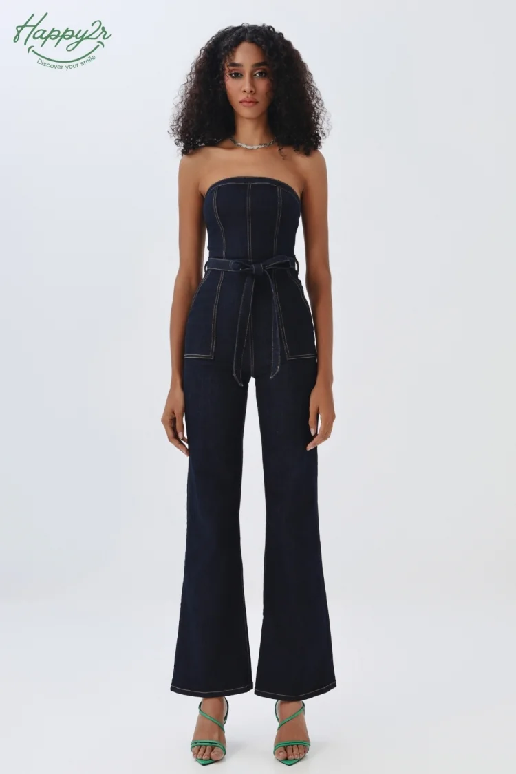 STRAPLESS WIDE LEG JUMPSUIT