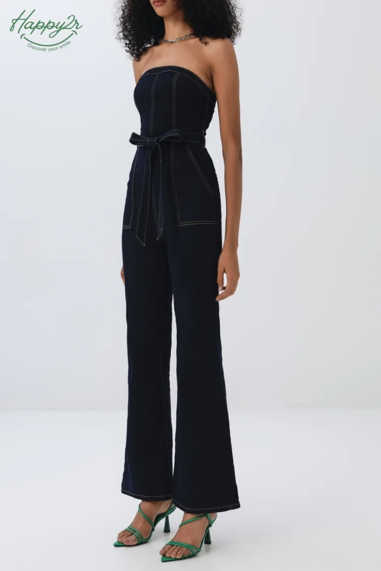 STRAPLESS WIDE LEG JUMPSUIT